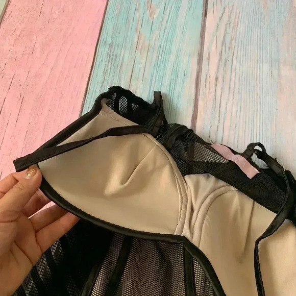 Kyrra black mesh bodycon mini dress size medium - Picture 7 of 9